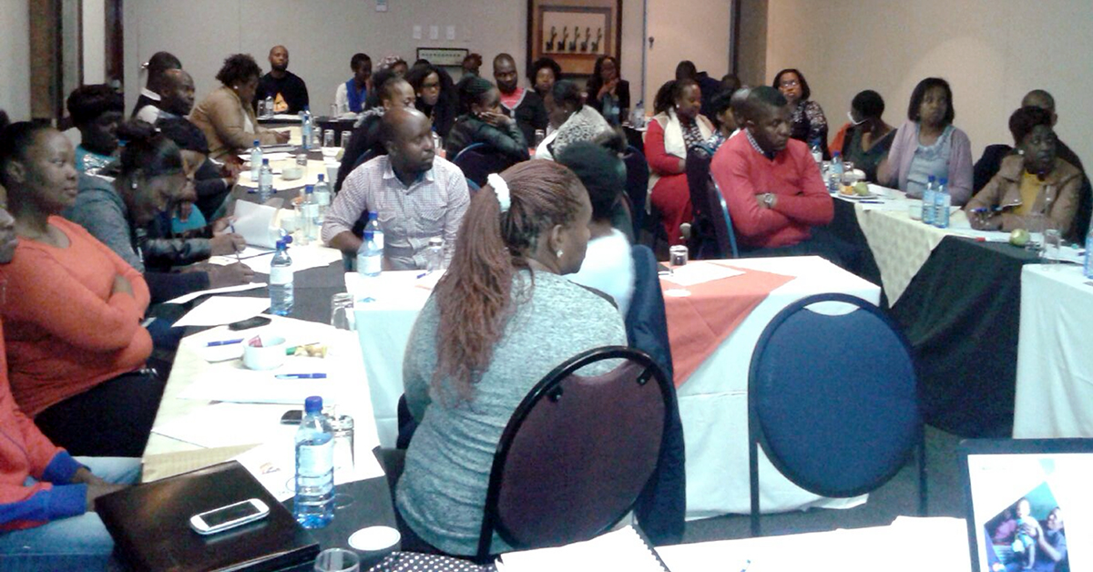 Participants at a MenCare+ workshop for social workers in South Africa.